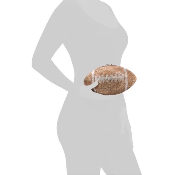 JOSEPH D'AREZZO Crystal Football Bag Rhinestone Crossbody Clutch NWT - Picture 5 of 7